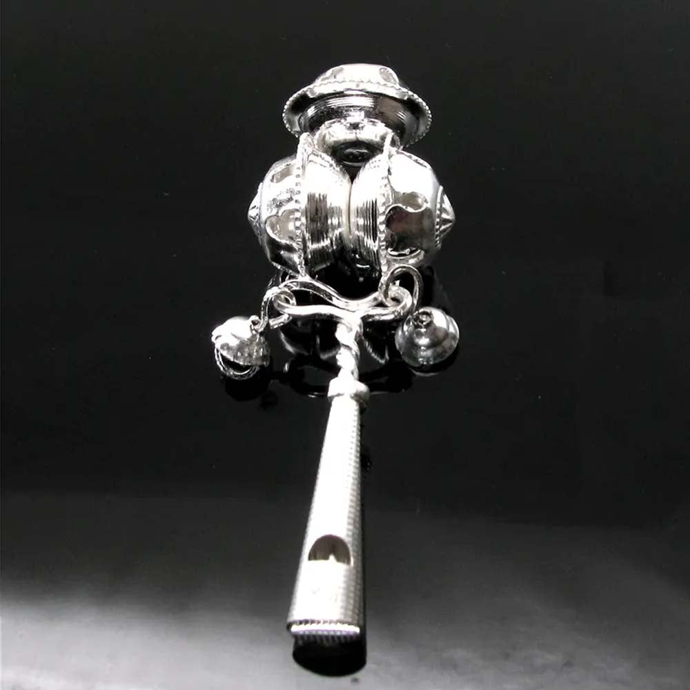 Kids Toy Whistle with Bells Real Silver