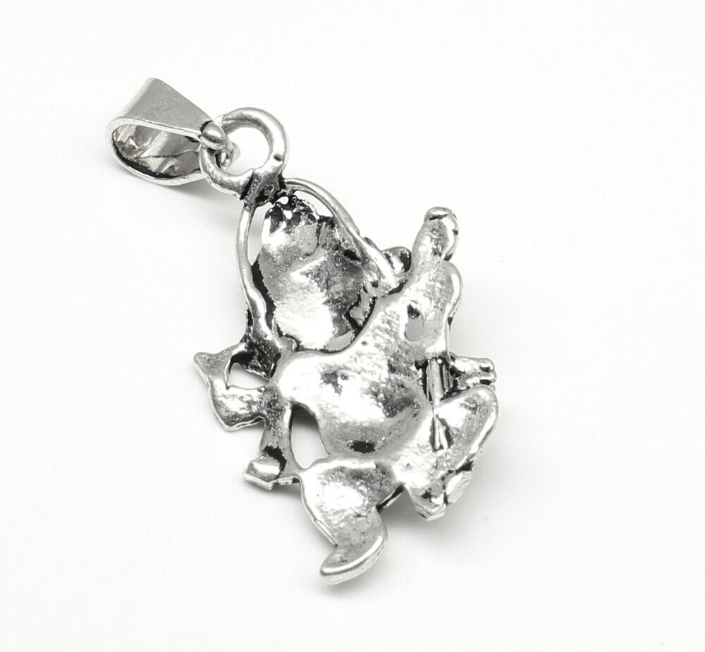 Real Solid Sterling Silver Ganesha Pendant