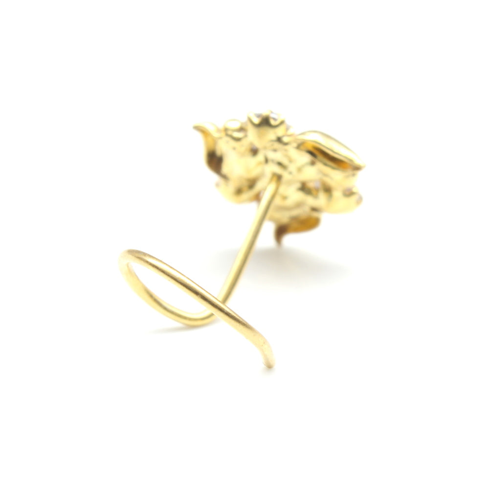 Cute Gold Plated Indian Style Nose Studs CZ Twisted Select nose ring