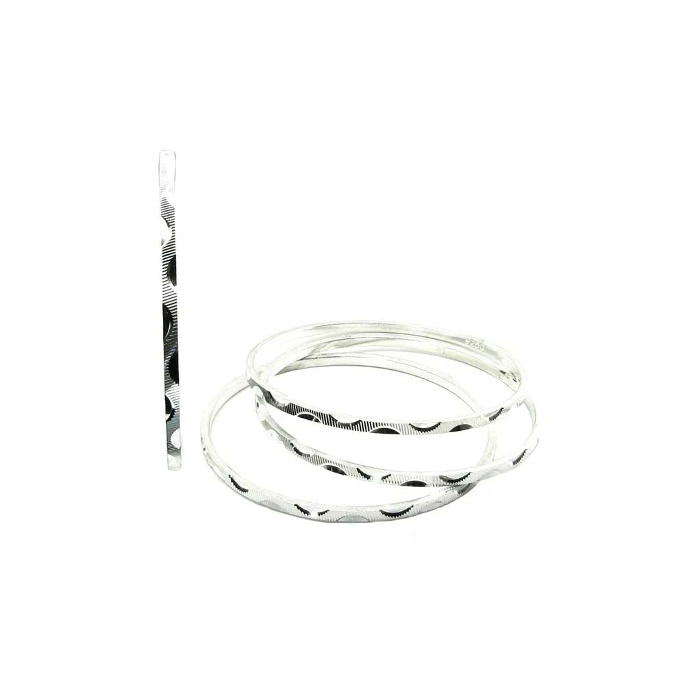 925 Silver Bangles (Churi) - 4pc Set