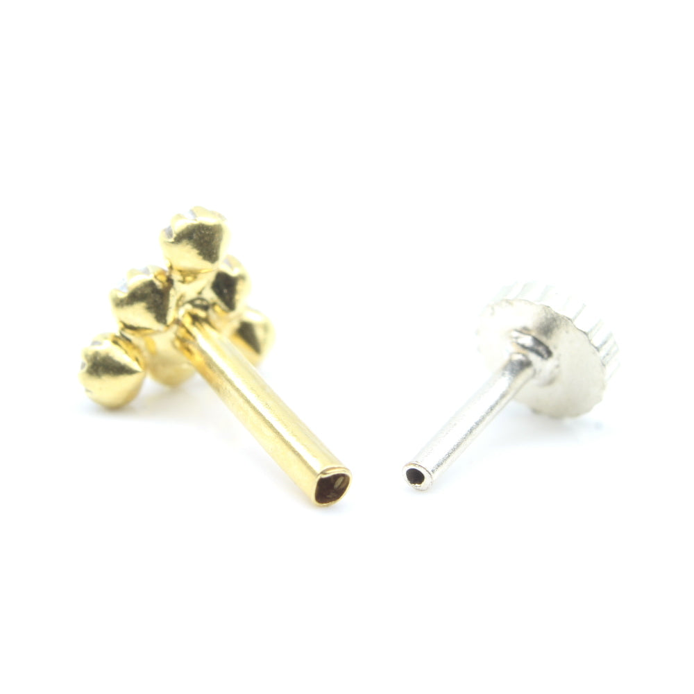 Real Solid Gold 14K Nose stud with Push Pin