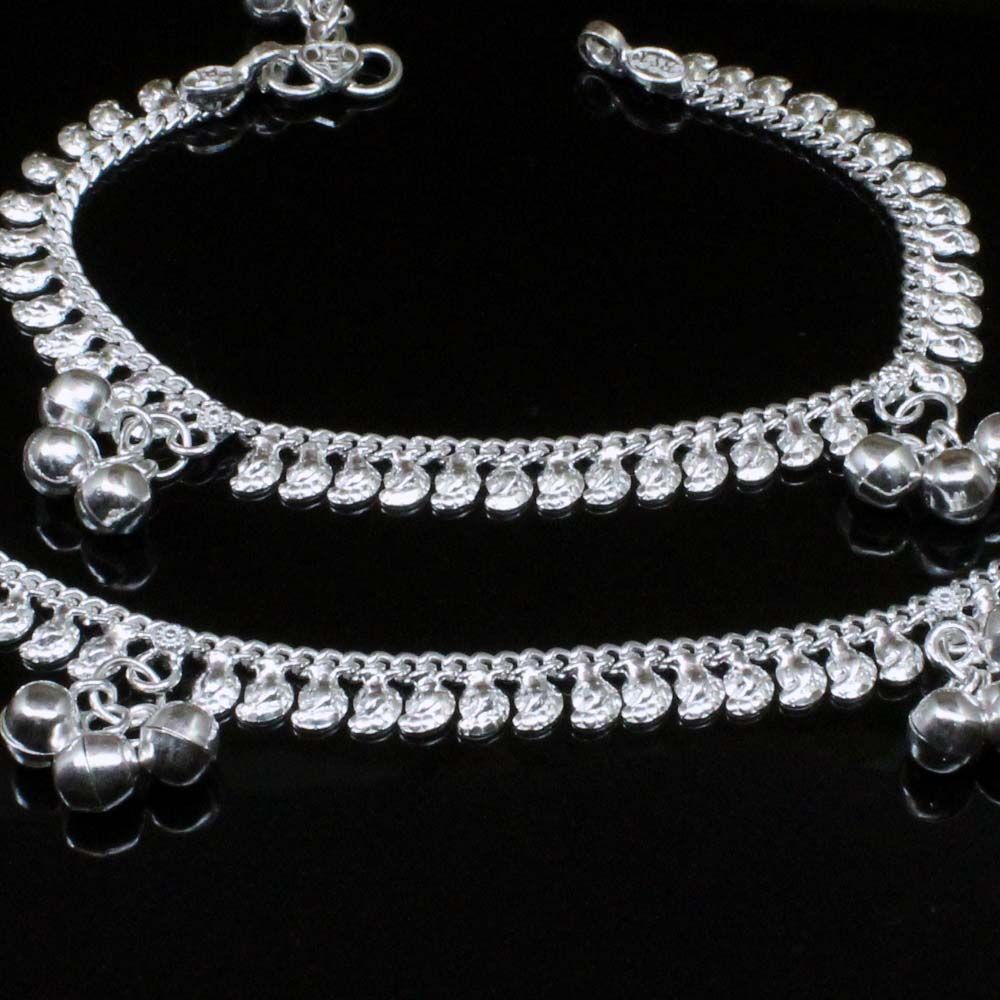 Real Solid Silver Kids Anklets Bracelet 6.5"