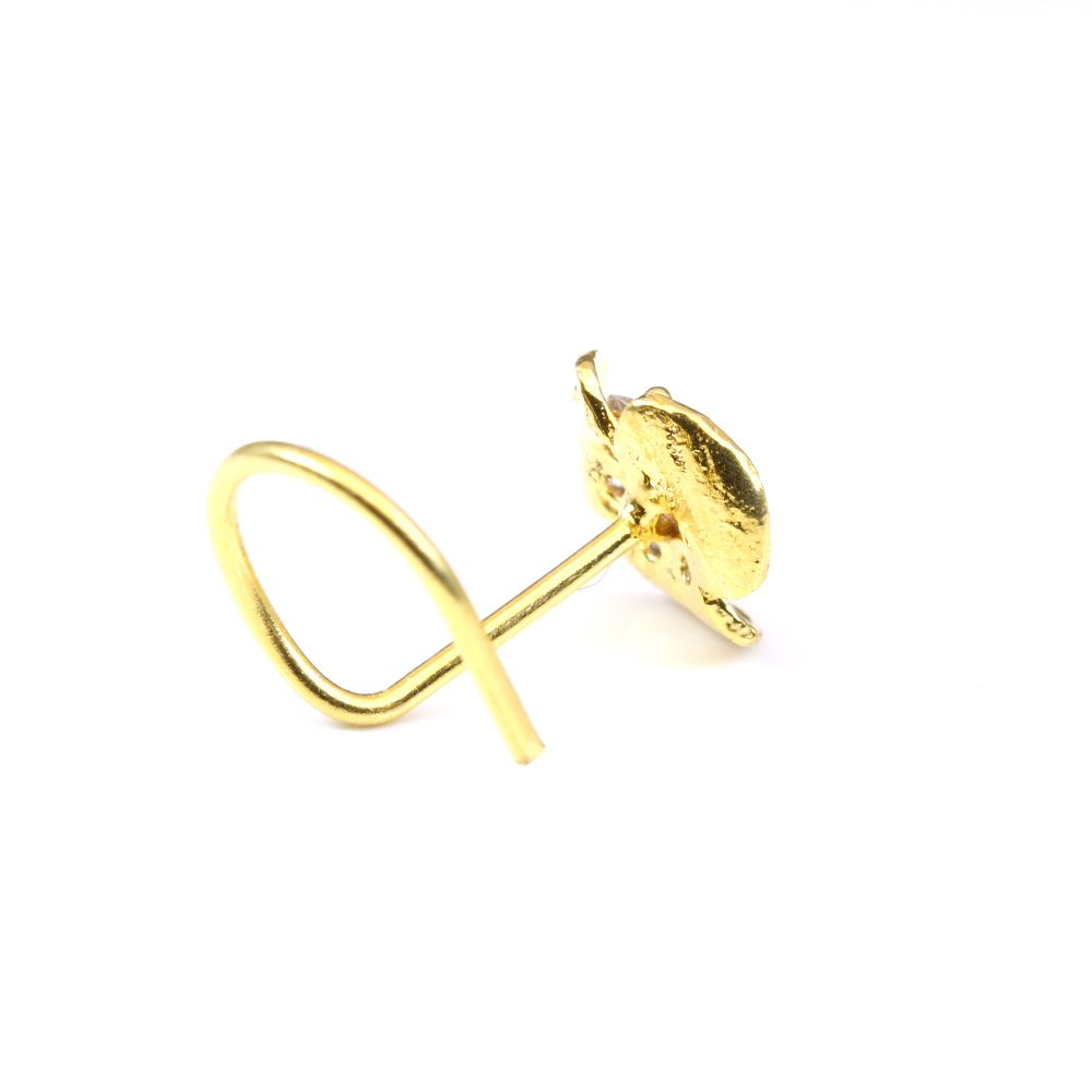 22g Gold Plated Corkscrew Nose Stud