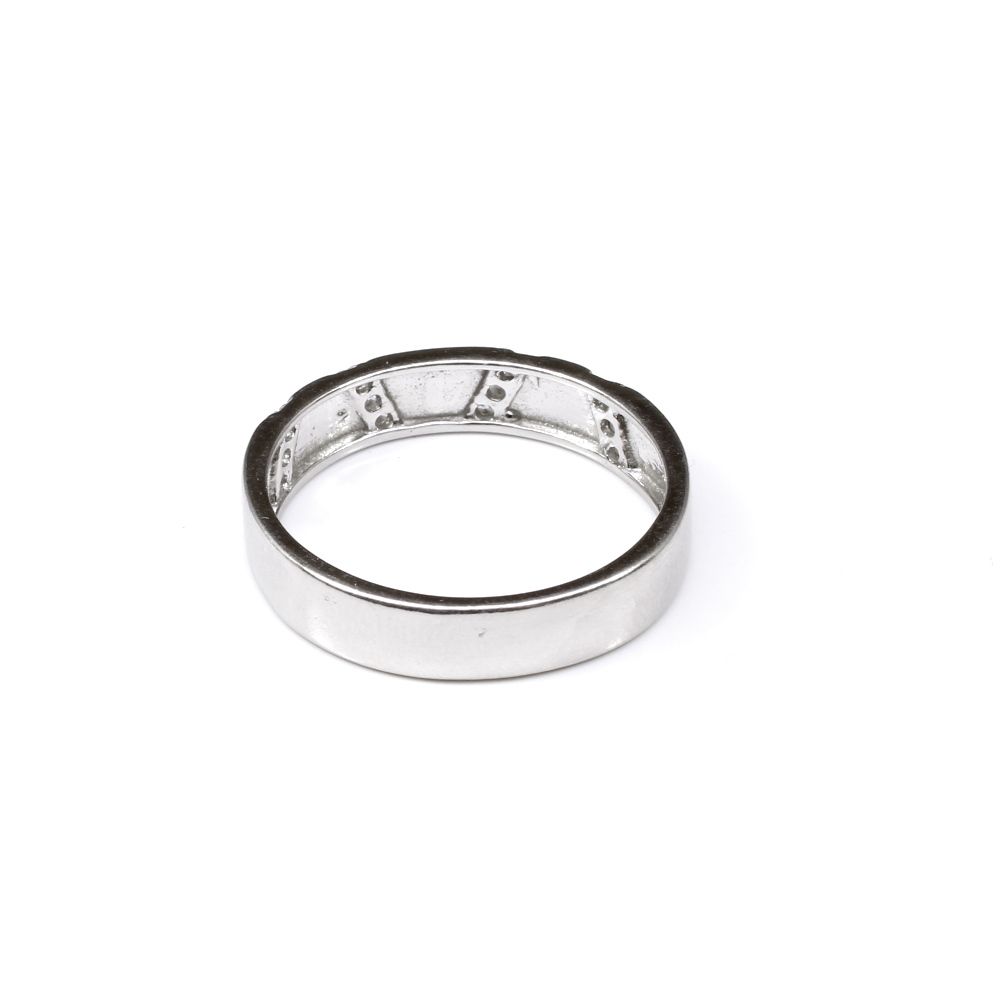 Solid Silver White CZ Men's finger ring