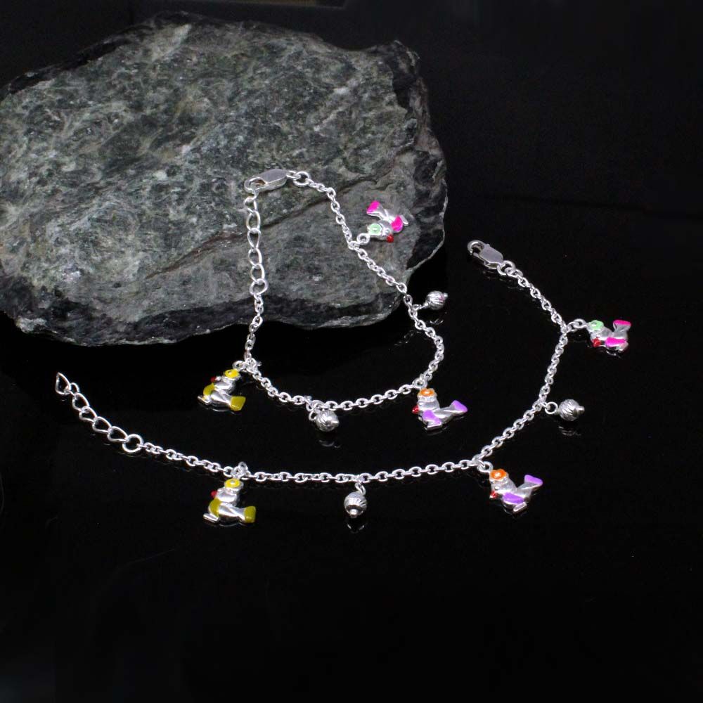 Sterling silver Kids Bird Anklets 5.5"