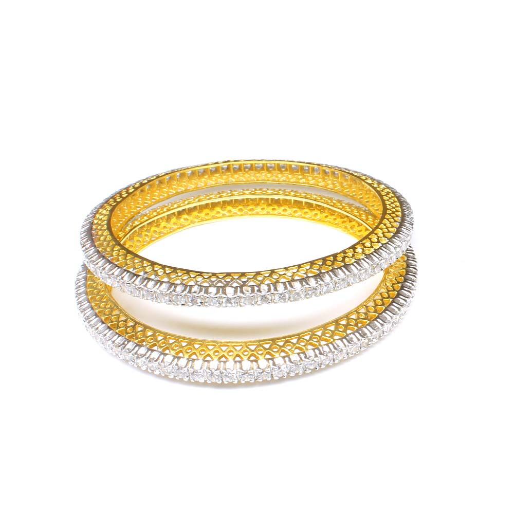 Two Tone Fashion CZ Bracelet Bangle