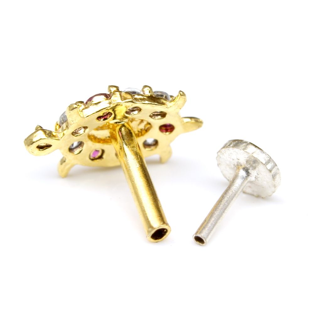 Turtle Dangle design gold plated nose stud