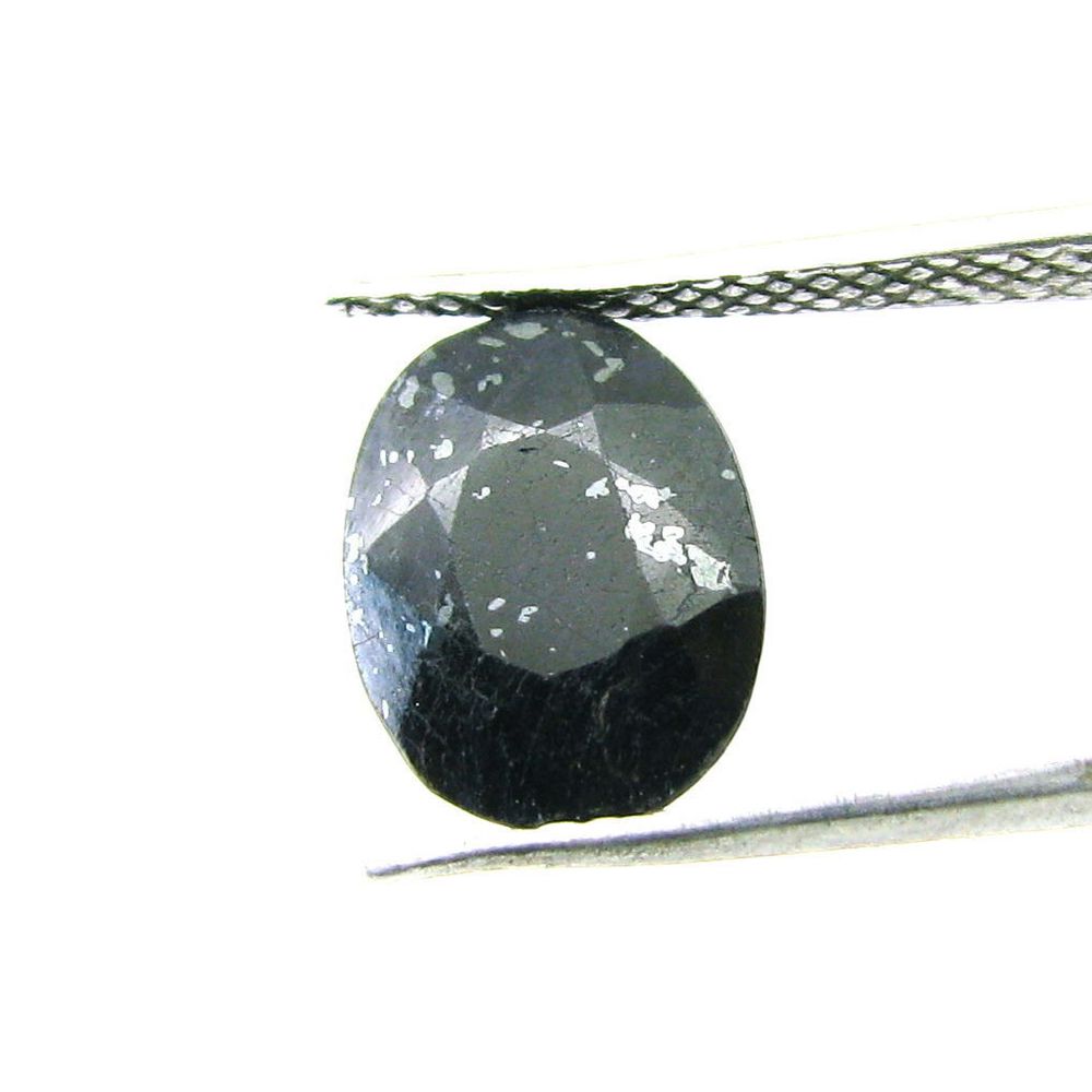 5Ct Blue Sapphire African Neelam Metal Inclusions Oval Natural Gemstone