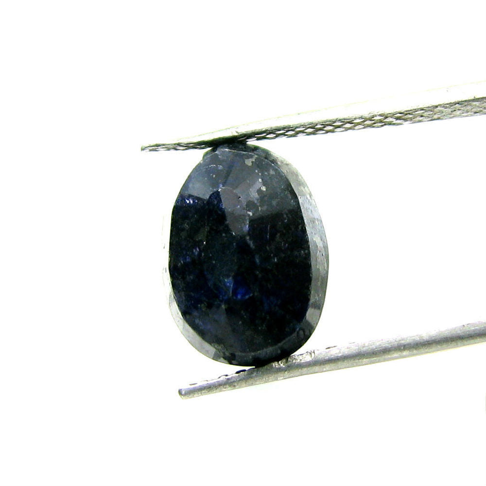 5Ct Blue Sapphire African Neelam Metal Inclusions Oval Natural Gemstone