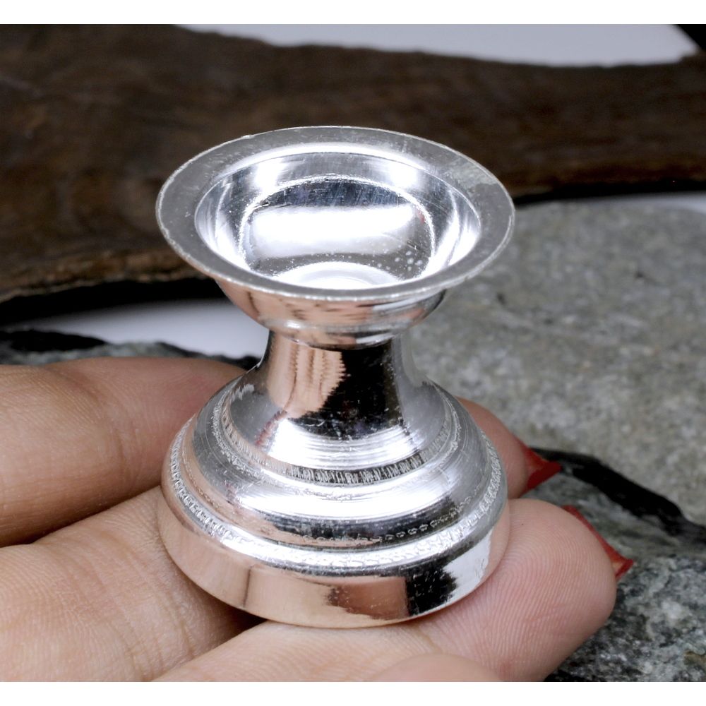 Silver Deepak Chandi Diya Puja Item for Daily use Purpose
