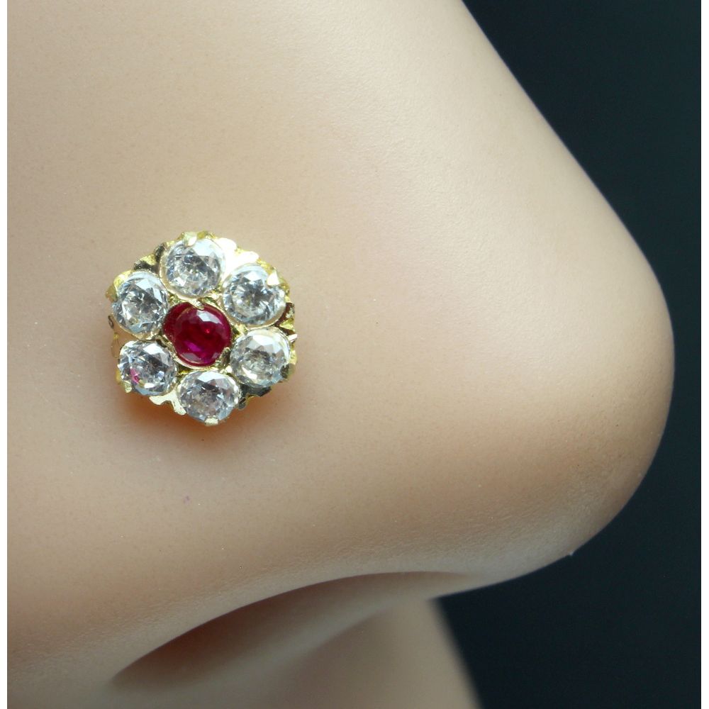 Ruby and diamond nose on sale pin