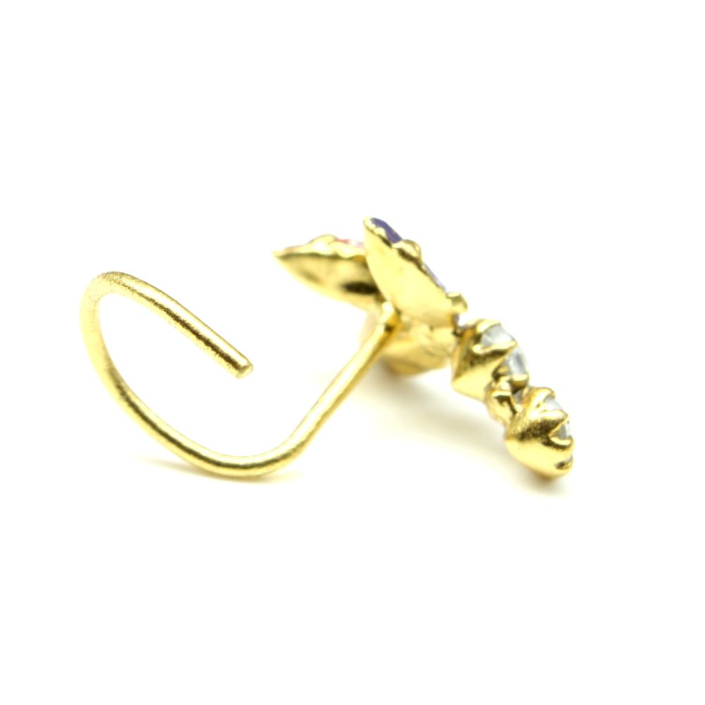 22K Gold plated Corkscrew Nose Stud