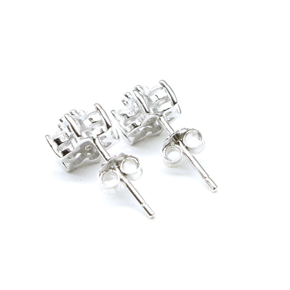 Women Silver Earrings with Push Back