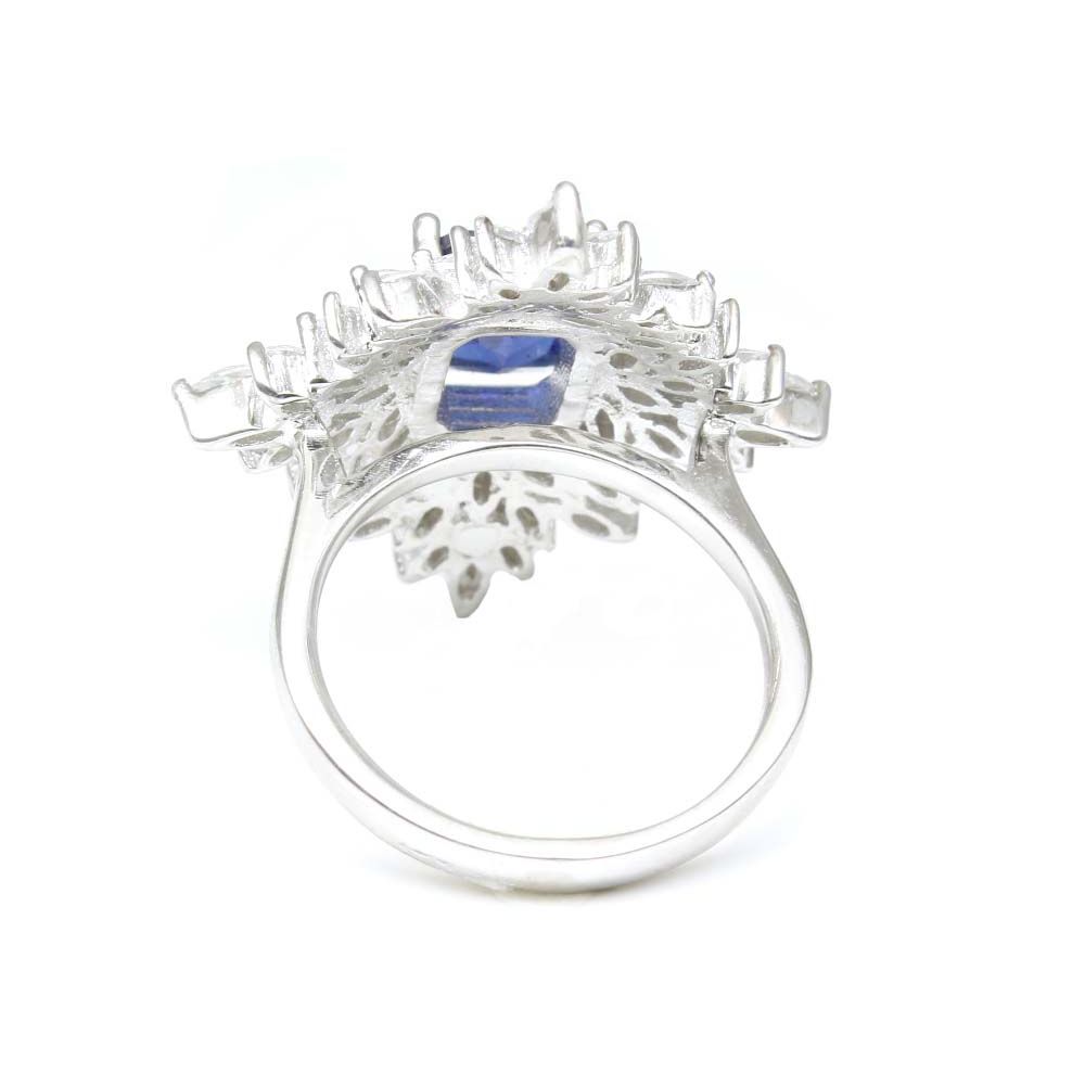 Sterling Silver wedding Party wear cocktail Ring