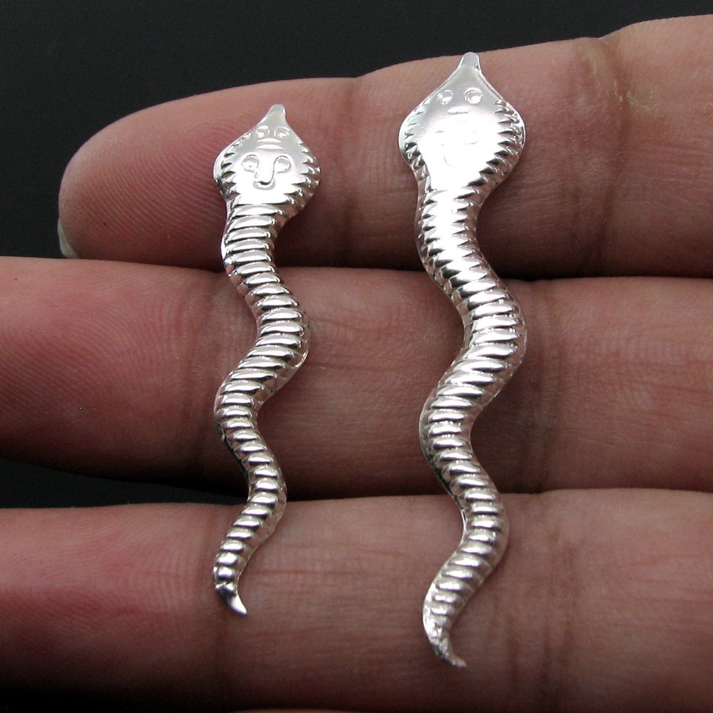Real Silver Naag Naagin Meditation Pooja Snakes Pair