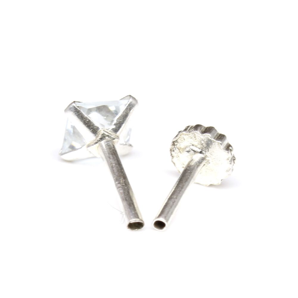 Real Silver Nath for women in Indian Style with push back