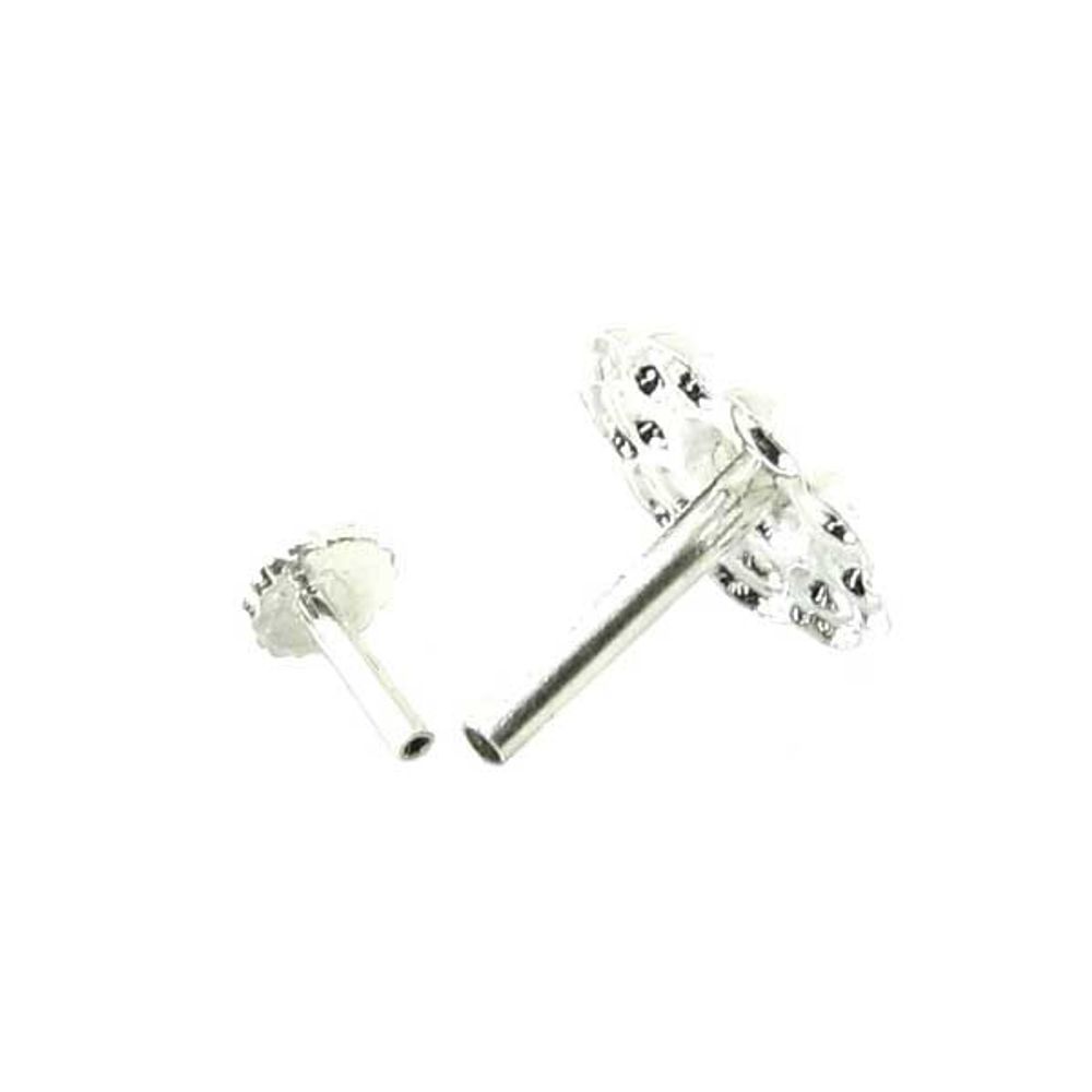 Silver Nose Pin for women with Push pin