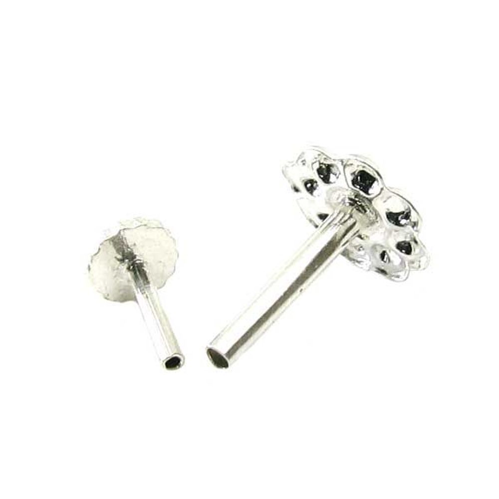Silver Nose Pin for women with Push pin