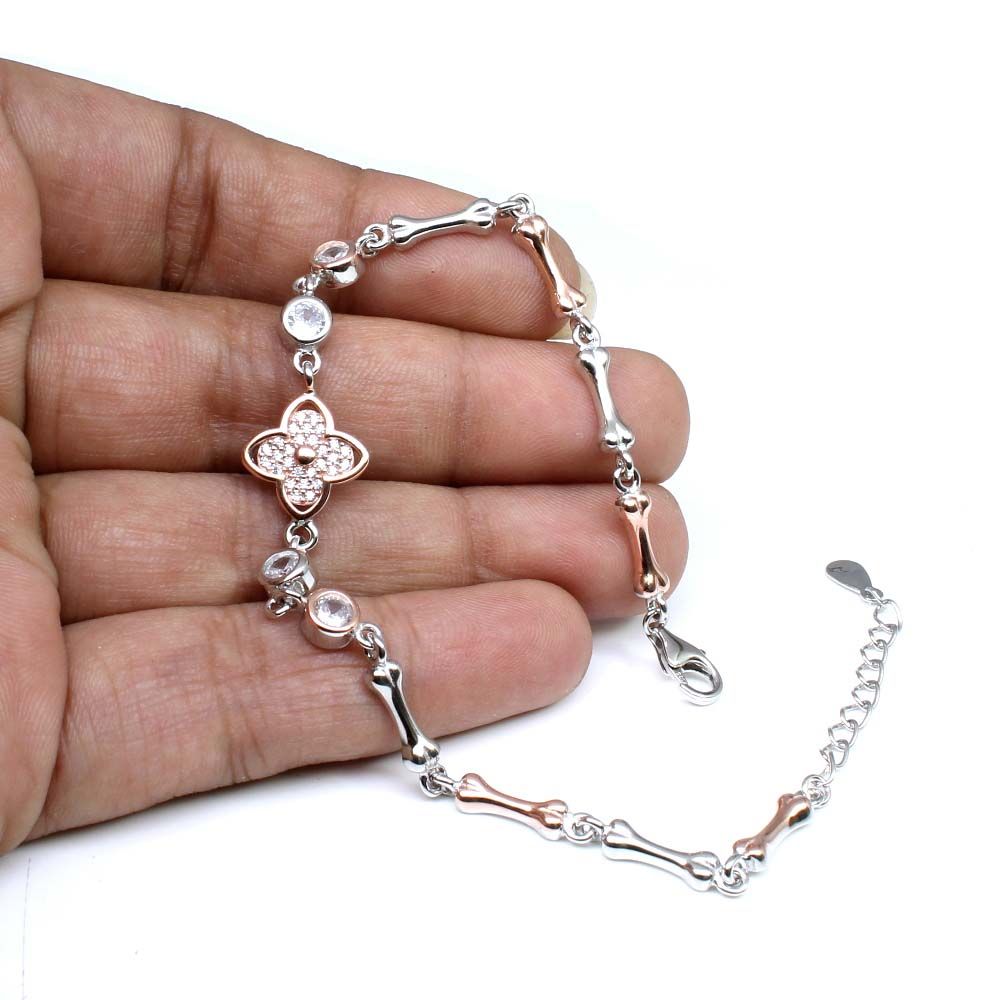 Silver Bracelet for Girls in platinum finish