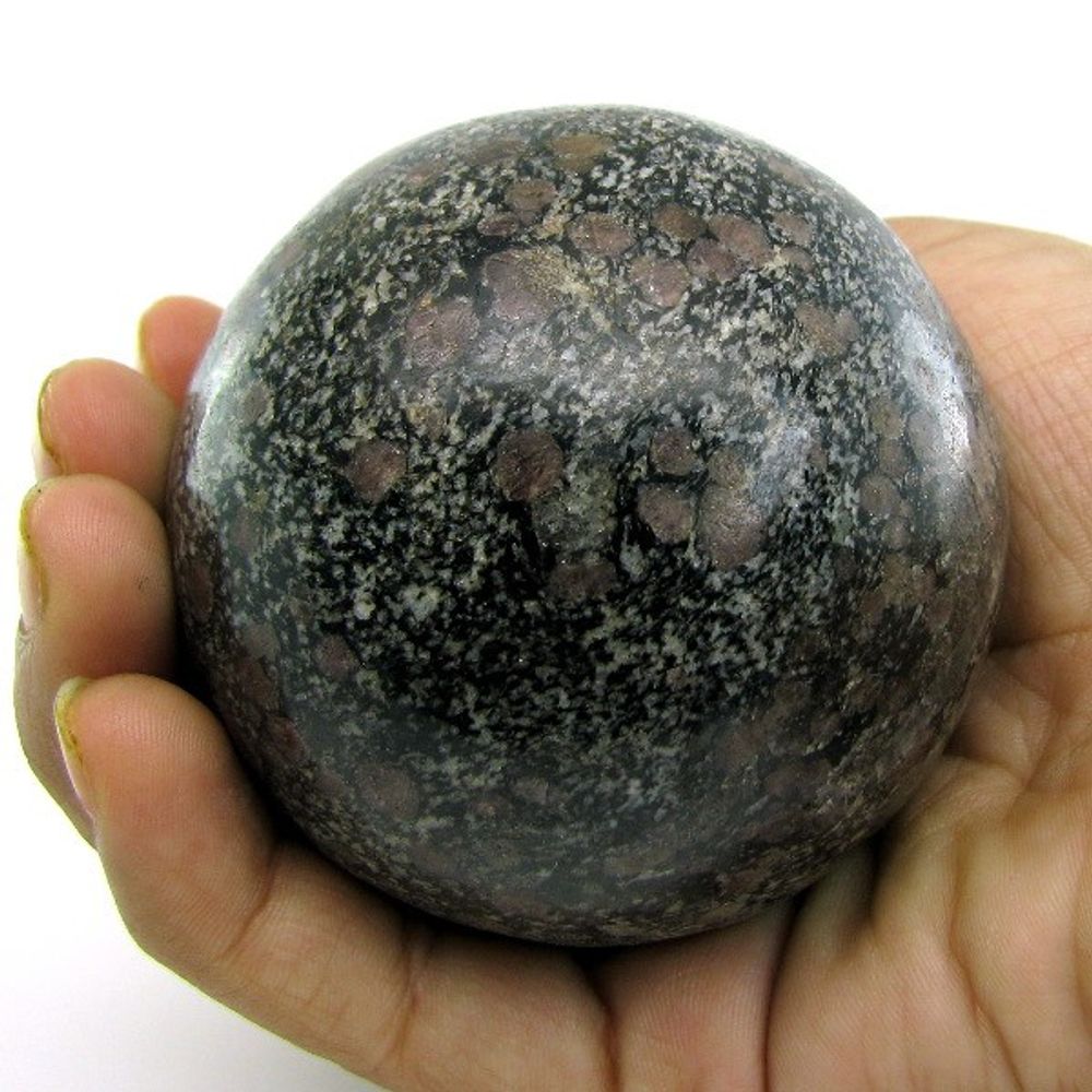 1745CT 66MM NATURAL RUBY SPINAL IN MATRIX CRYSTAL BALL HEALING + STAND