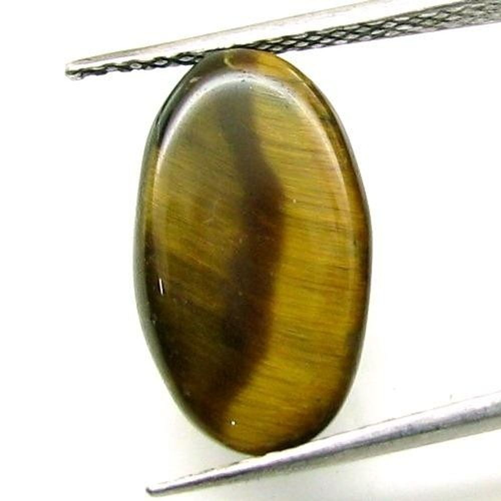 Certified 6.82Ct Natural Tiger Eye Oval Cabochon Gemstone