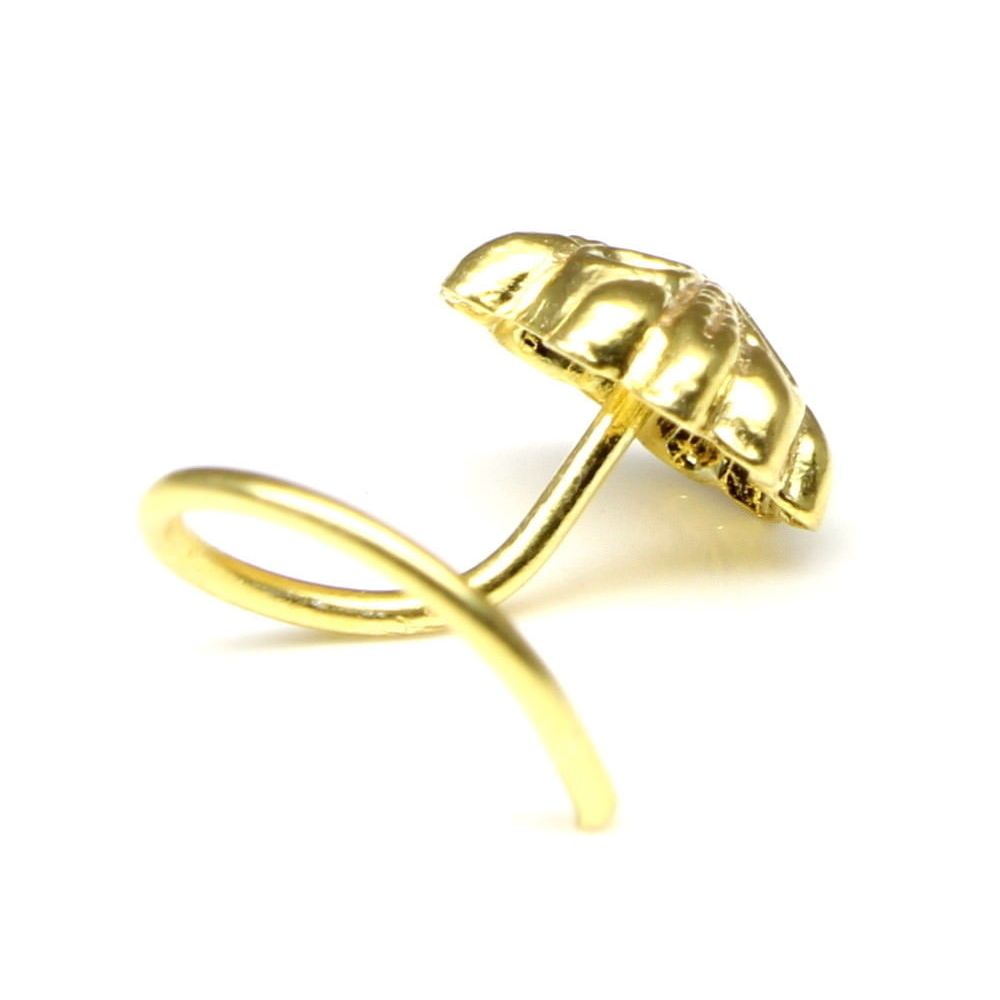 Ethnic Gold Plated L Bend Nose Stud