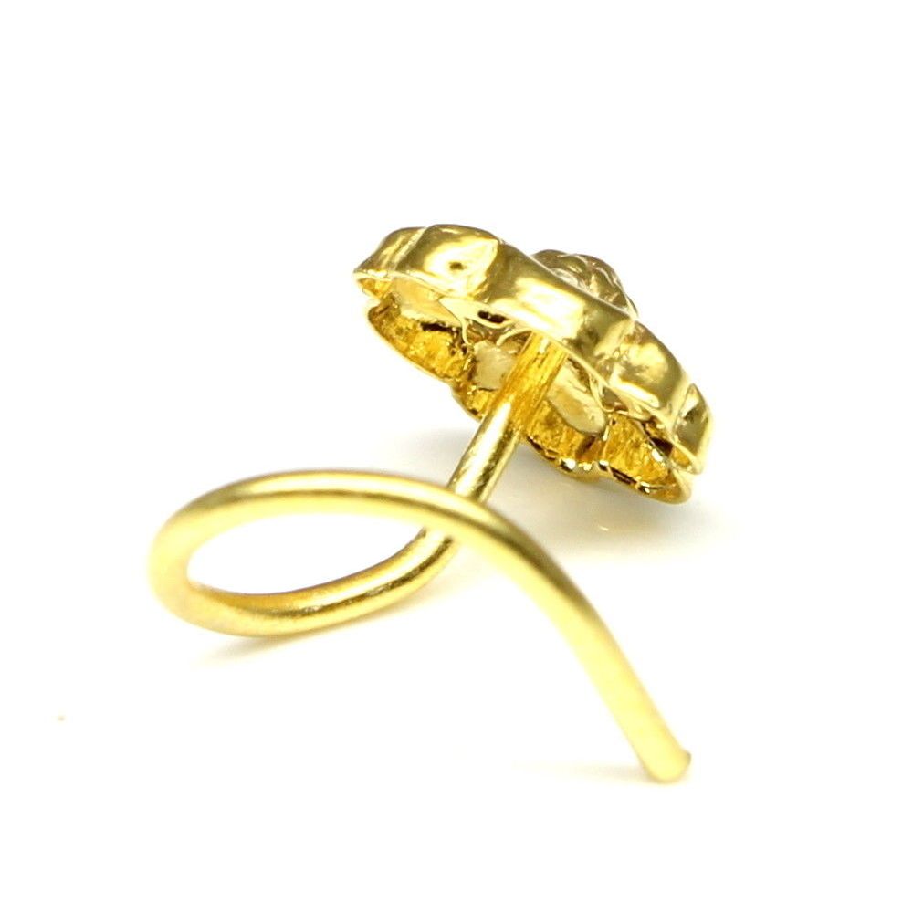 Fashion gold plated L Bend nose stud 22g