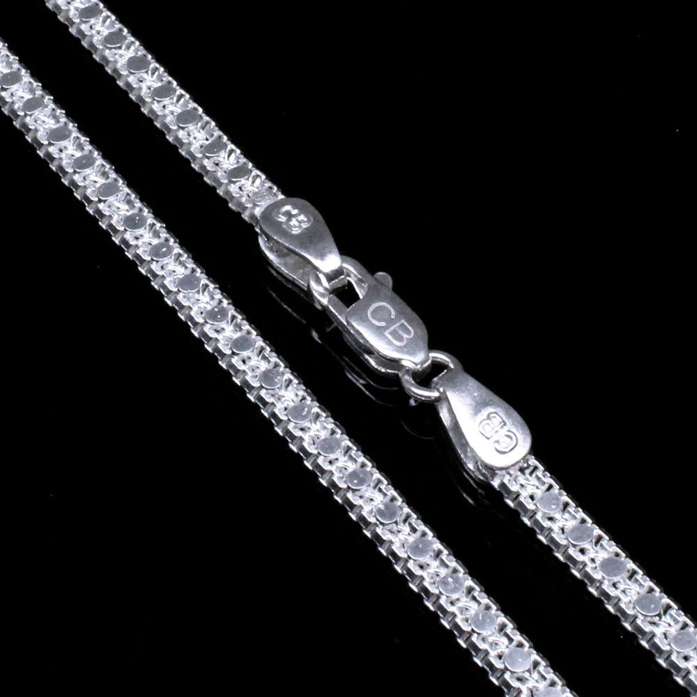 Real Silver Link Design Chain 18.2"