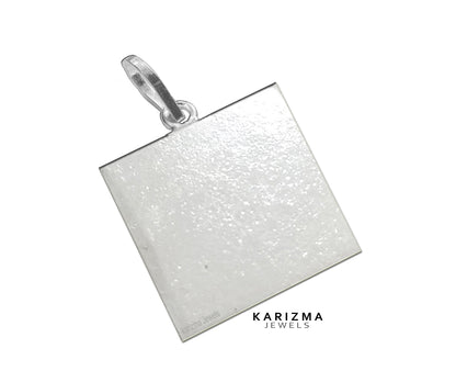 1 Inch Pure Silver Square Piece (Chokor) Pendant lal kitab astrology