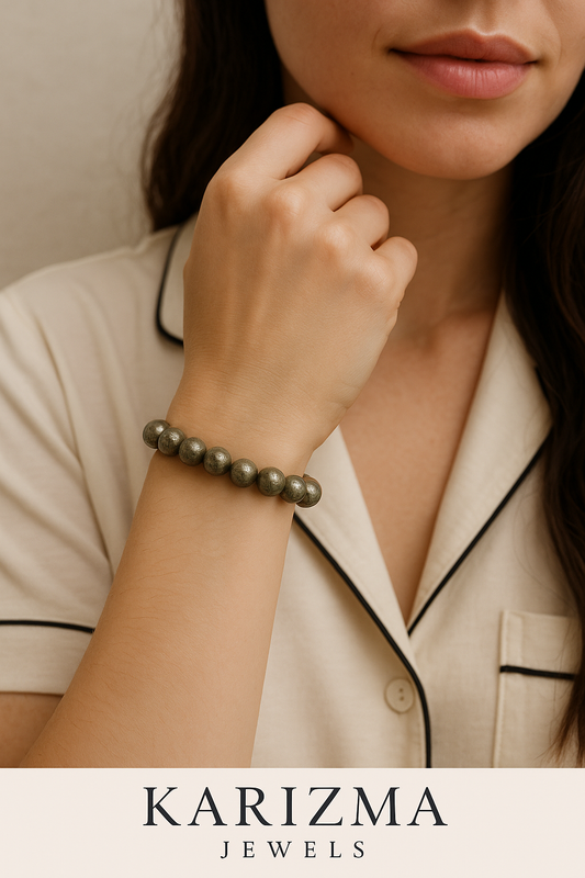 Crystal healing natural Pyrite Beads Bracelet for Men and Women