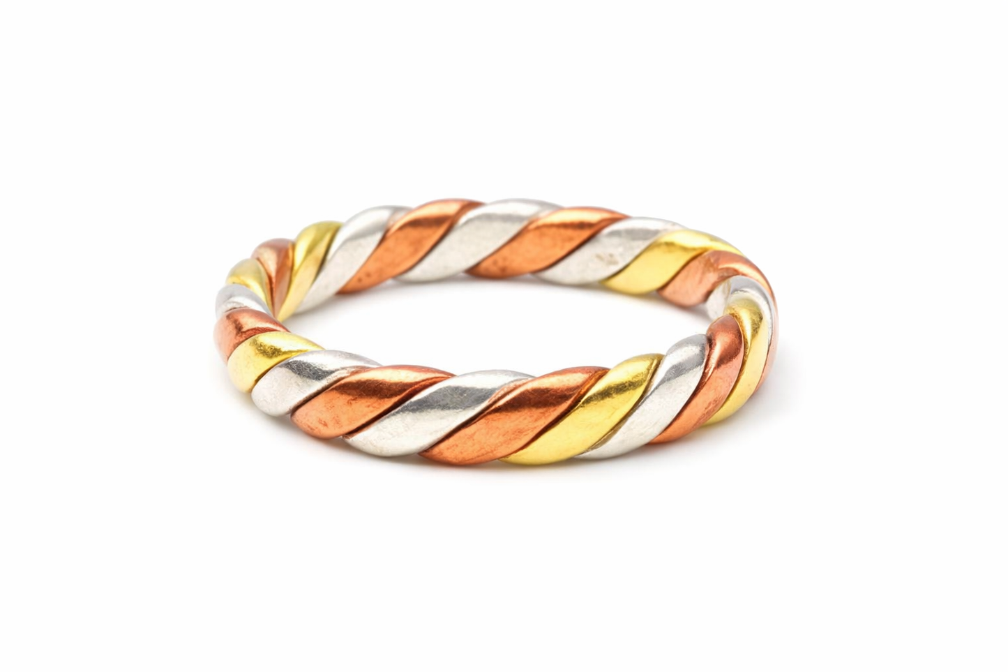 Tridhatu Ring for Men & Women | Pure Copper Silver Brass 3 Metal Ring | Astrology & Healing Ring