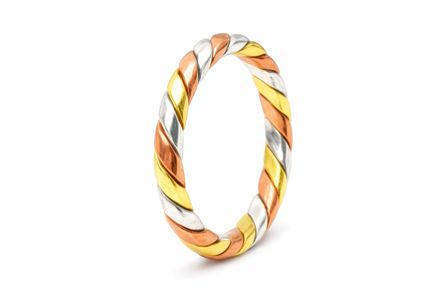 Tridhatu Ring for Men & Women | Pure Copper Silver Brass 3 Metal Ring | Astrology & Healing Ring