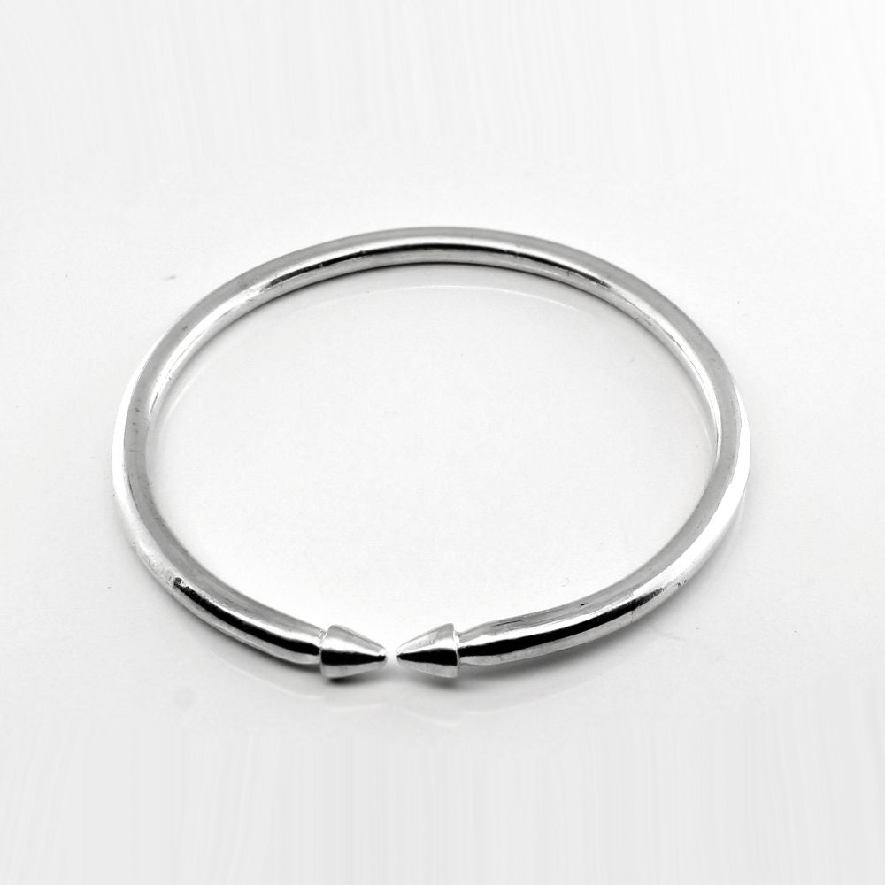 Pure silver solid open Bangle bracelet kada