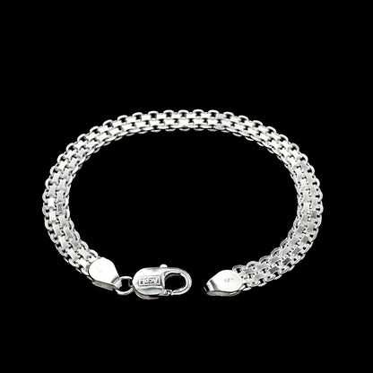 925 Sterling Silver handmade Men's Popcorn Chain Bracelet 8.5"