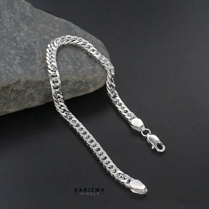 925 Sterling Silver trendy Curb Cuban Link Men's Chain Bracelet 8.5"