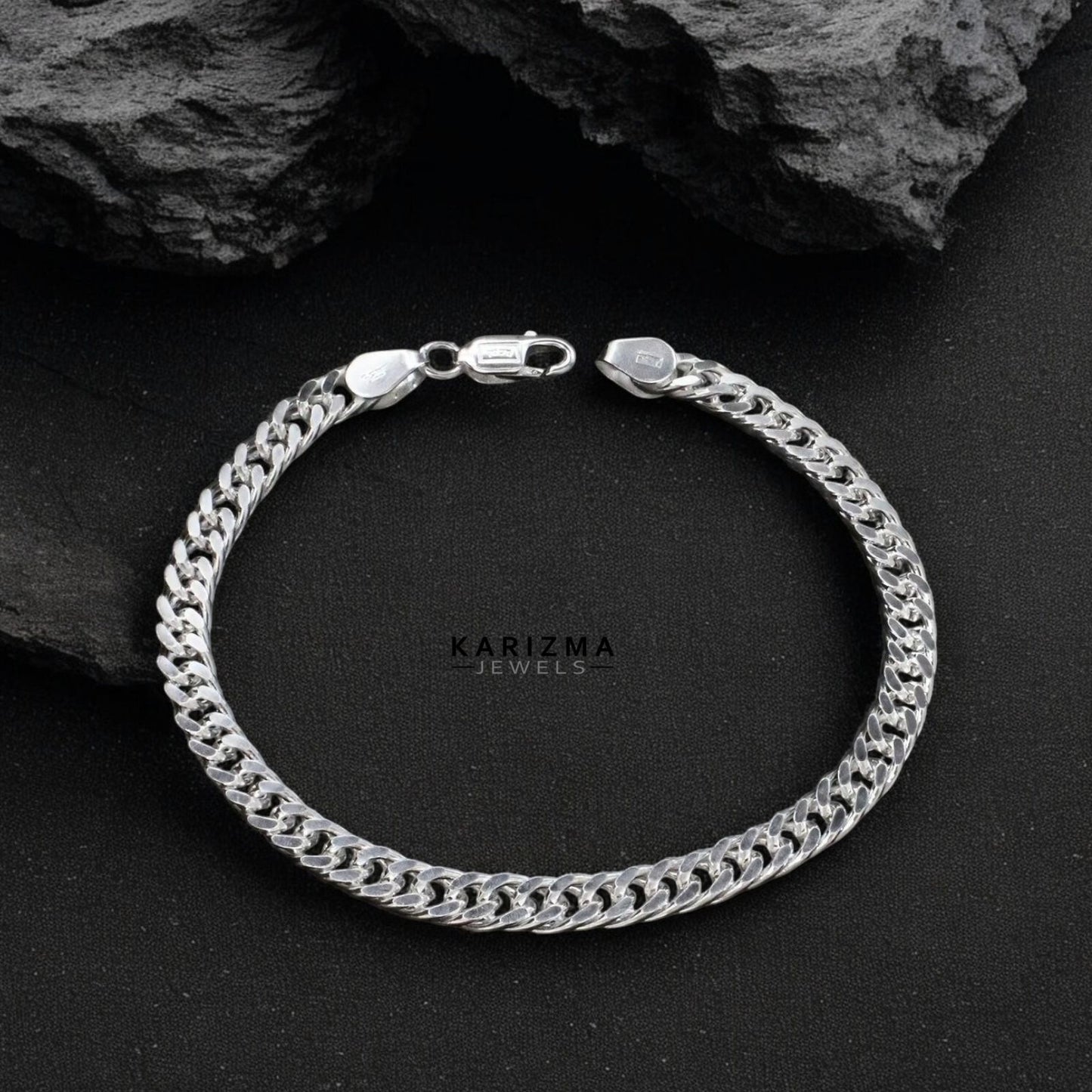 925 Sterling Silver trendy Curb Cuban Link Men's Chain Bracelet 8.5"