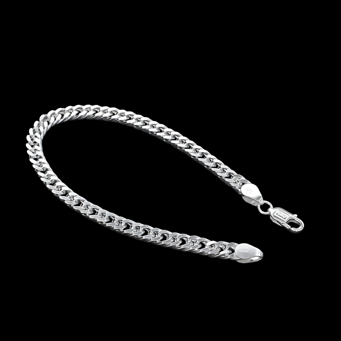 925 Sterling Silver trendy Curb Cuban Link Men's Chain Bracelet 8.5"