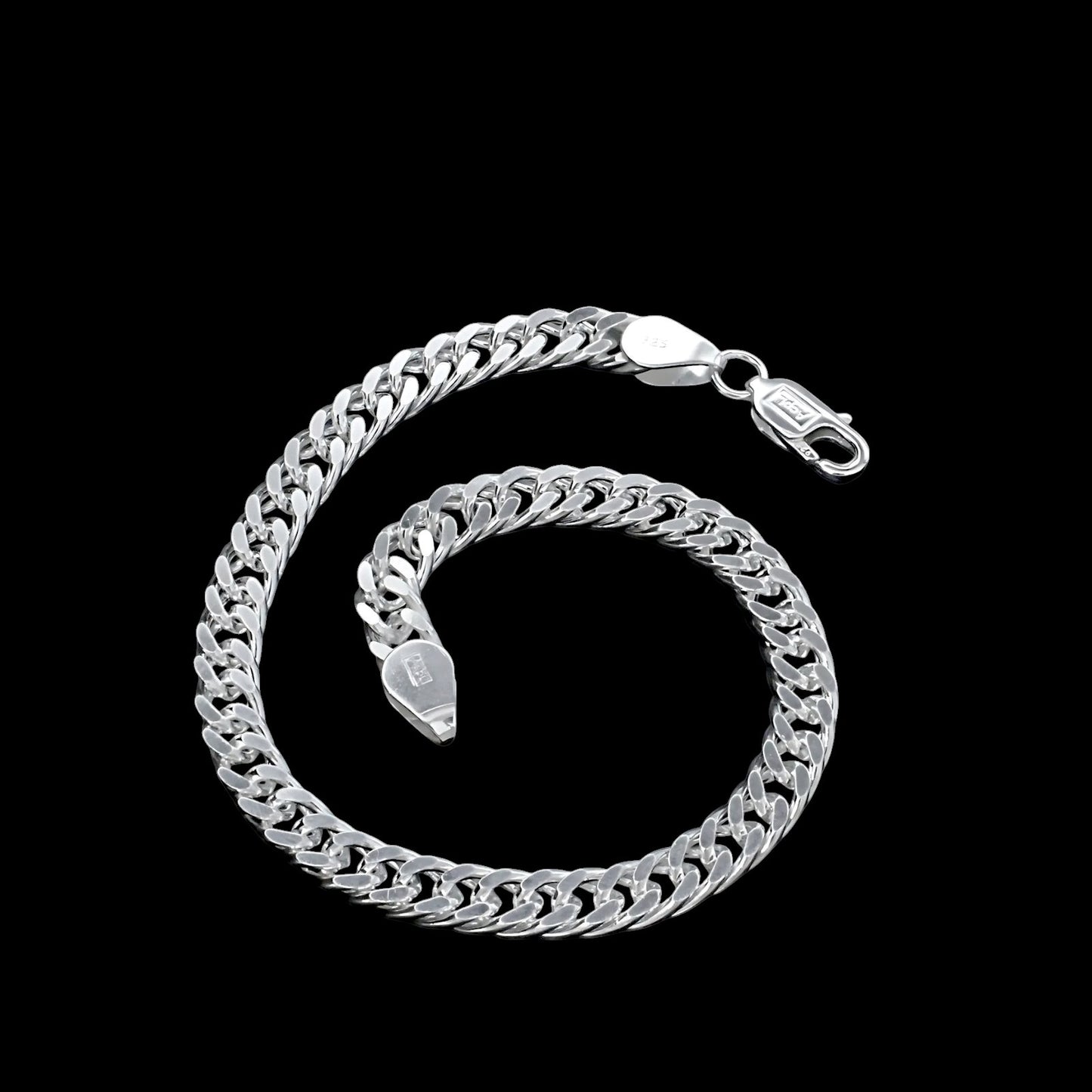 925 Sterling Silver trendy Curb Cuban Link Men's Chain Bracelet 8.5"
