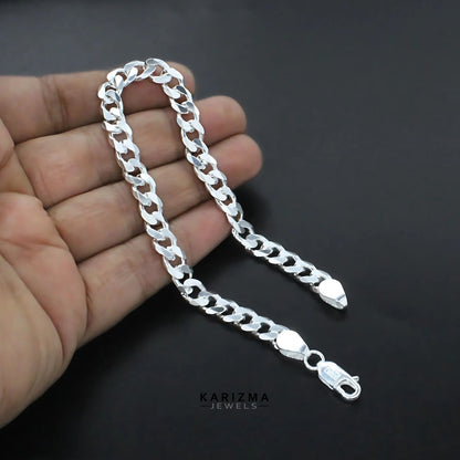 925 Sterling Silver amazing Cuban Link Men's Chain Bracelet 8.5"