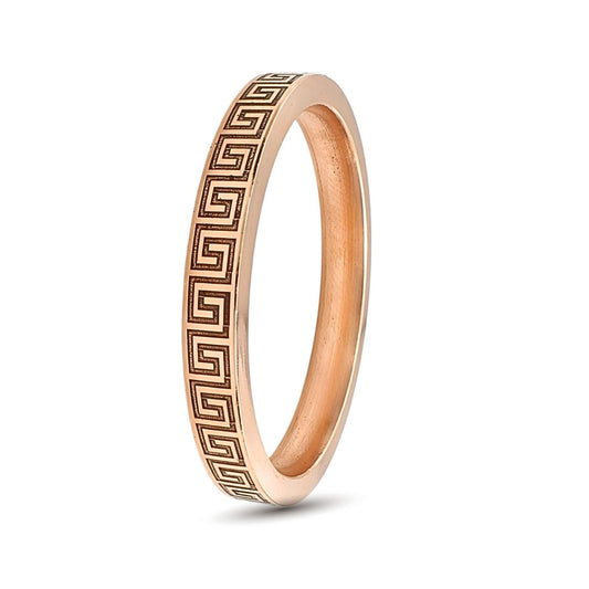 Heavy Flat Greek Key Pattern Engraved Copper Kada for Men