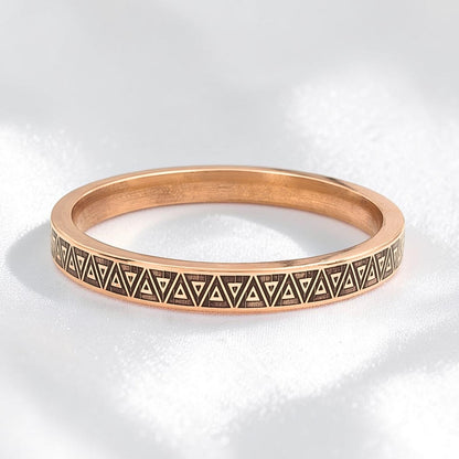 Triangular Pattern Heavy Flat Engraved Copper Kada for Men