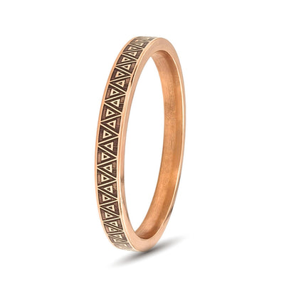 Triangular Pattern Heavy Flat Engraved Copper Kada for Men