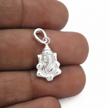Divine Lord Ganesha 925 Sterling Silver Spiritual Pendant