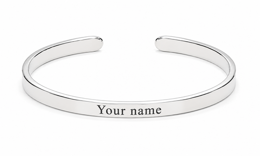 Sterling Silver Unisex silver open cuff bracelet bangle