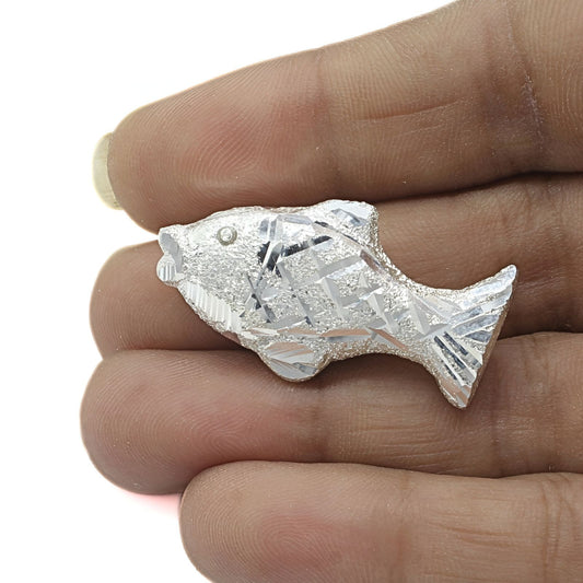 Solid 999 Pure Silver Fish for Lal Kitab Remedy and Astrology