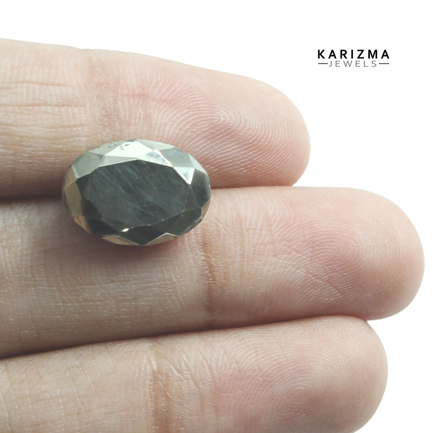 12.8 Ct Natural Pyrite Oval Faceted Stone for Wealth and Prosperity