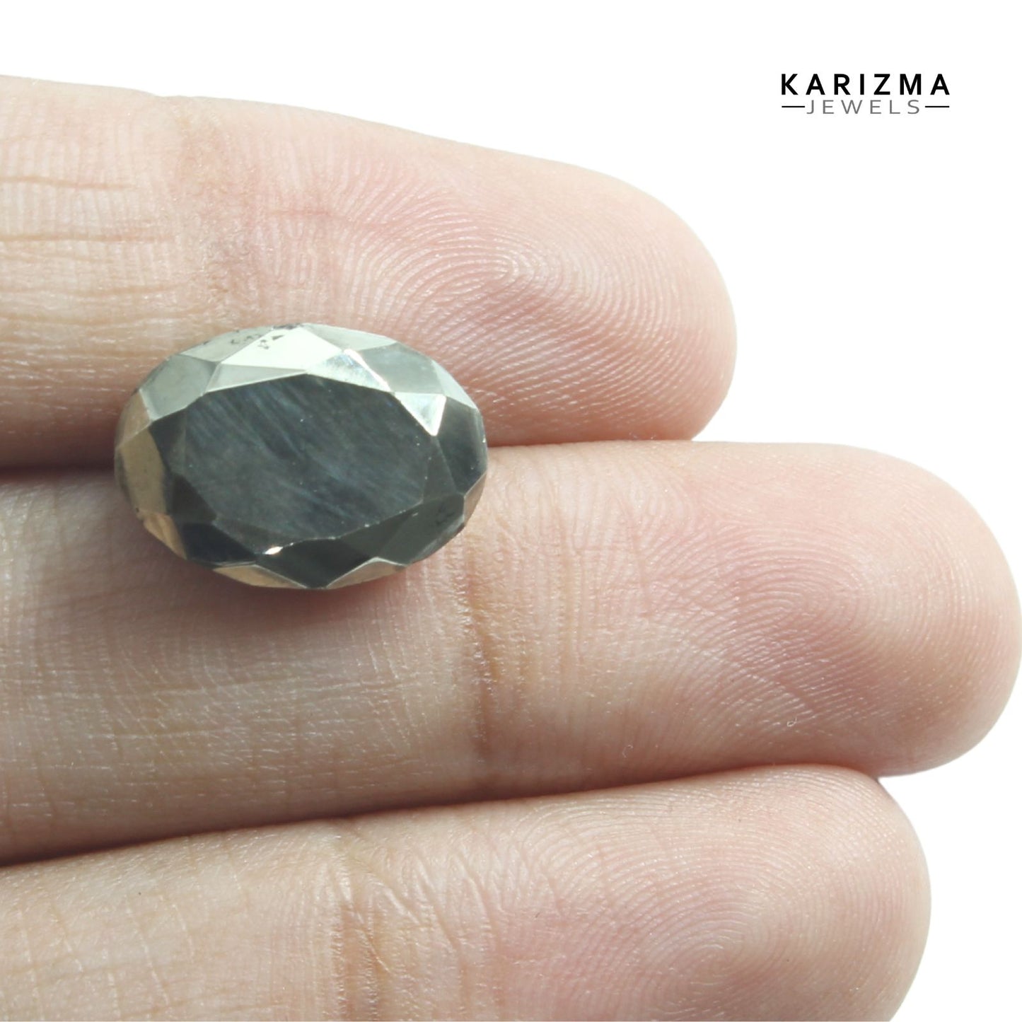 15 Ct Natural Pyrite Oval Faceted Stone for Wealth and Prosperity