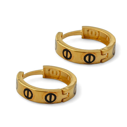 18k Real Solid Gold hinged hoop Exquisite Earrings