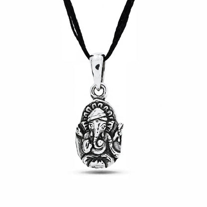 Traditional Mini Ganesha 925 Fine Silver Oxidized Pendant