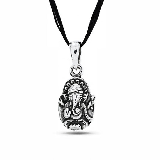 Traditional Mini Ganesha 925 Fine Silver Oxidized Pendant